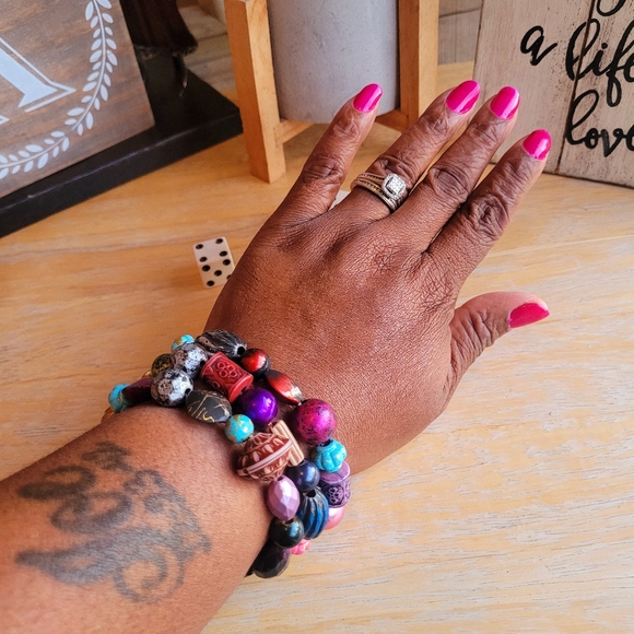 Jangle Wrap Bangles Beaded Bracelets - Picture 1 of 10